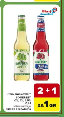 Piwo bezalkoholowe smakowe Somersby Zero Cherry promocja w Carrefour Express