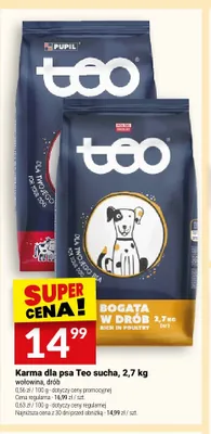 Karma dla psa sucha Teo drób promocja w Twój Market
