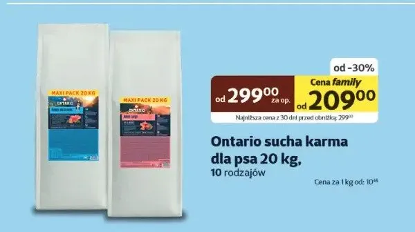 Sucha karma dla psa Ontario promocja