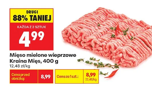 Mięso mielone wieprzowe Kraina Mięs promocja w Biedronka