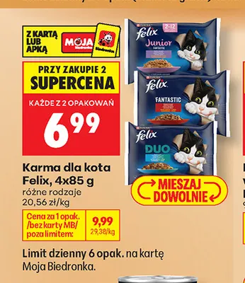 Karma dla kota Felix 4-pak promocja w Biedronka