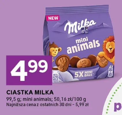 Ciastka Milka mini animals promocja w Stokrotka