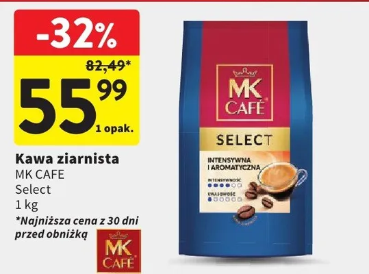 Kawa ziarnista Select promocja w Intermarche