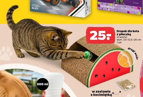 Drapak dla kota z piłeczką promocja w Netto