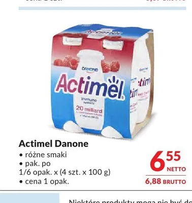 Actimel Danone 4-pak promocja w Makro