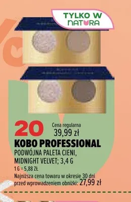 Podwójna paleta cieni Kobo Professional Midnight Velvet promocja w Drogerie Natura