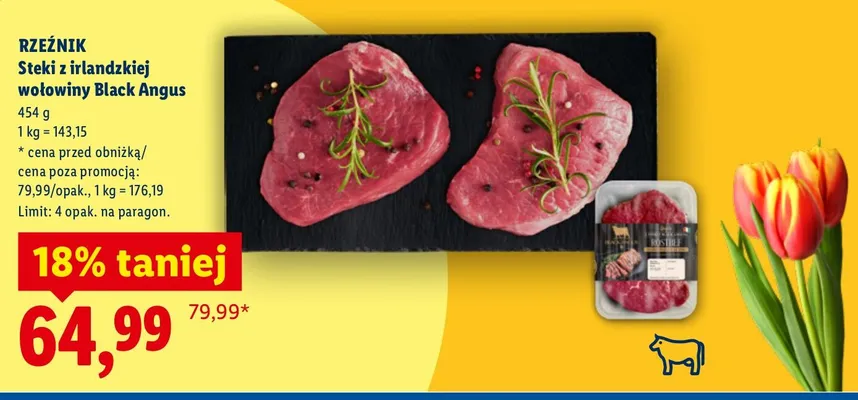 Steki z irlandzkiej wołowiny Black Angus promocja w Lidl
