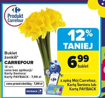 Bukiet żonkili promocja w Carrefour
