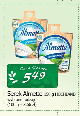 Serek Almette jogurtowy Hochland promocja w CEZAR Delikatesy