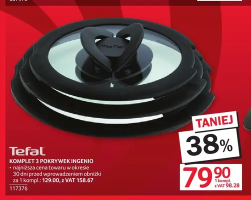 Komplet 3 pokrywek Ingenio Tefal promocja w Selgros