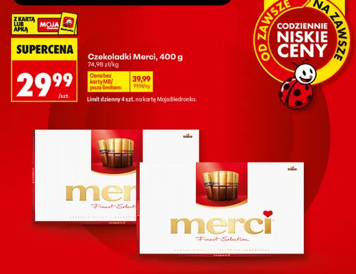 Czekoladki Merci promocja w Biedronka