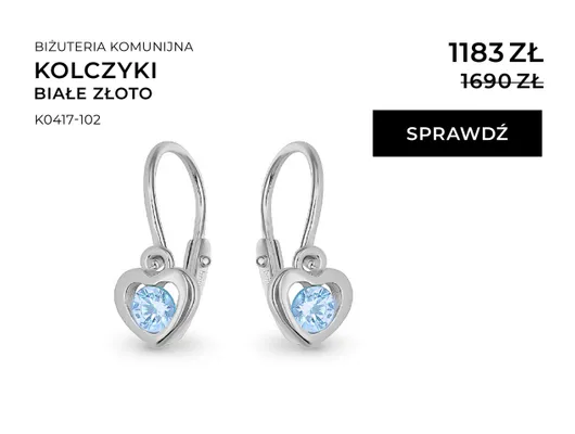 Kolczyki białe złoto promocja w Briju