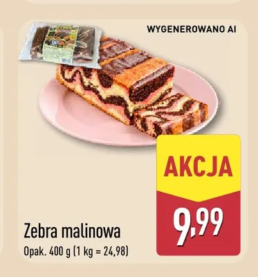 Ciasto Zebra malinowa promocja w Aldi