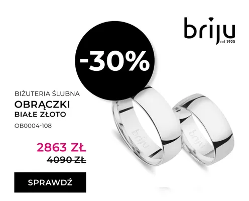 Obrączki ślubne białe złoto promocja w Briju
