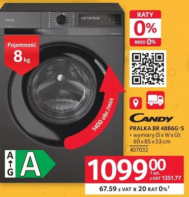 Pralka CANDY PRALKA BR 4886G-S promocja w Selgros