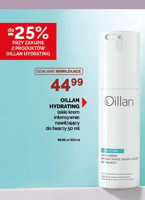 Oillan Hydrating lekki krem intensywnie nawilżający do twarzy promocja w Ziko Dermo
