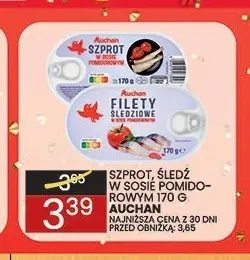 Szprot w sosie pomidorowym Auchan promocja w Wafelek