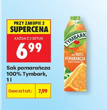 Sok pomarańczowy 100% promocja w Biedronka