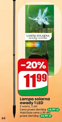 Lampa solarna owady 1 LED multicolor promocja w Dino