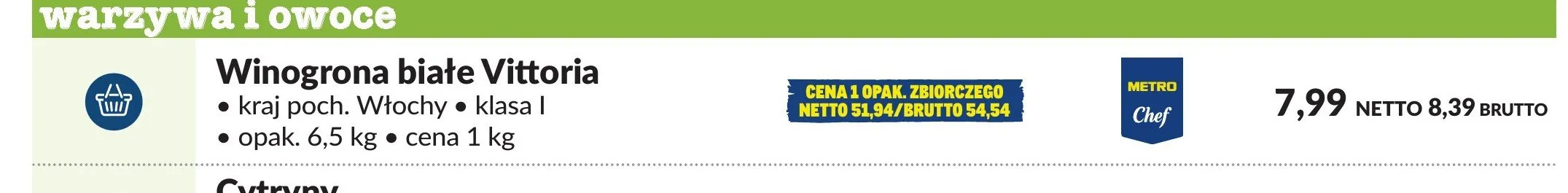 Winogrona białe Vittoria promocja w Makro