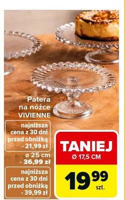 Patera na nożce VIVIENNE Ø 25 cm promocja w Carrefour