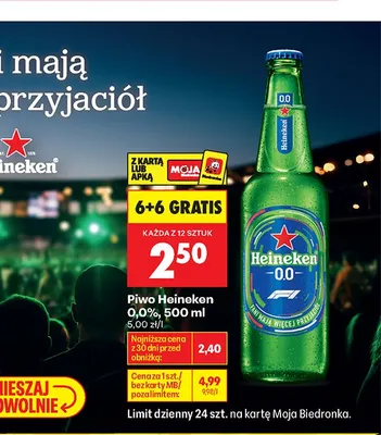 Piwo bezalkoholowe Heineken promocja w Biedronka