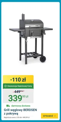 Grill węglowy Berdsen z pokrywą promocja w ERLI