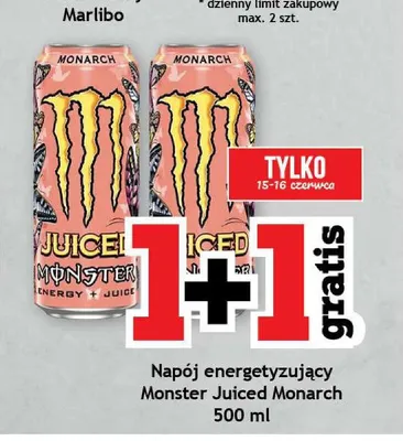 Napój energetyzujący Monster Juiced Monarch promocja w Gram Market