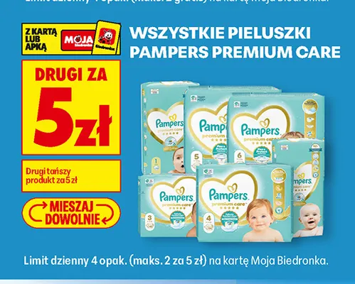 Pieluszki Pampers Premium Care promocja w Biedronka