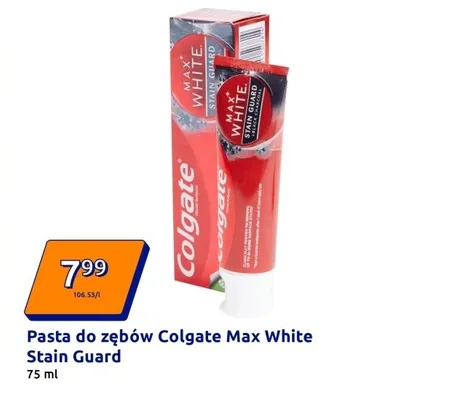 Pasta do zębów Max White Stain Guard promocja w Action