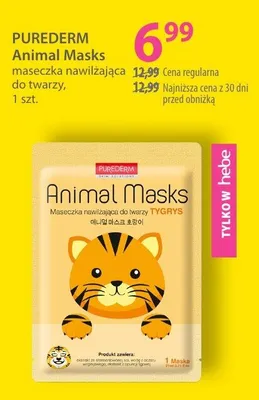 Maseczka PUREDERM Animal Masks promocja w Hebe
