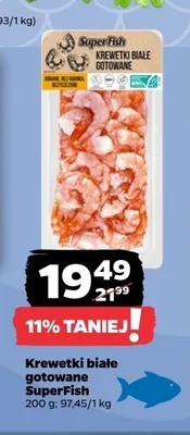 Krewetki białe gotowane SuperFish promocja w Netto