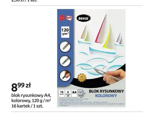 Blok rysunkowy A4 kolorowy Rexus promocja w Empik
