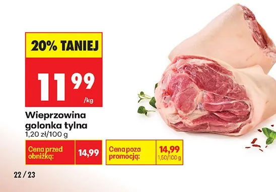 Wieprzowina golonka tylna promocja w Biedronka