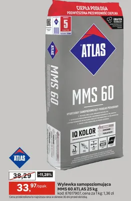 Wylewka samopoziomująca MMS 60 ATLAS 25 kg promocja w Leroy Merlin