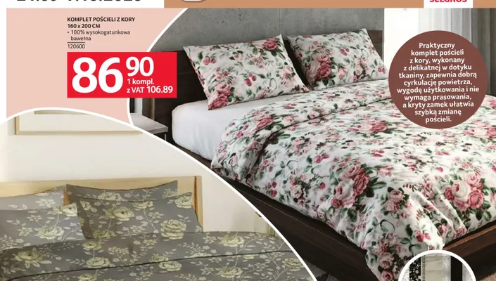 Komplet pościeli z kory 160x200 cm promocja w Selgros