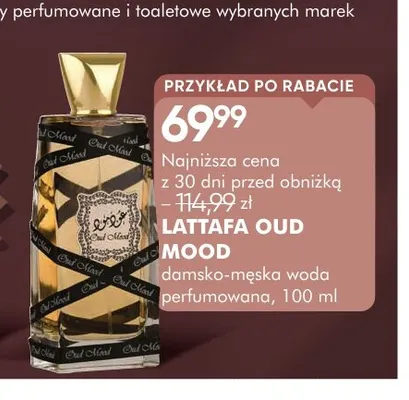 Damsko-męska woda perfumowana Lattafa Oud Mood promocja w Super-Pharm