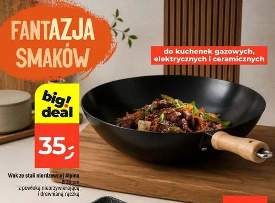 Wok ze stali nierdzewnej Alpina promocja w Dealz