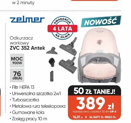 Odkurzacz workowy zelmer ZVC 352 Antek promocja w Max Elektro