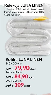 Kołdra Luna Linen 160x200 cm promocja w Salony Agata