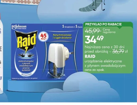 Urządzenie elektryczne z płynem owadobójczym Raid promocja w Super-Pharm