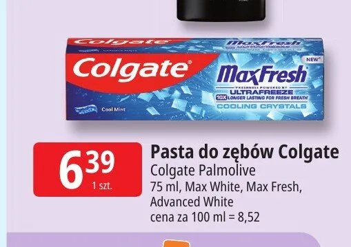 Pasta do zębów Colgate Advanced White promocja w Leclerc