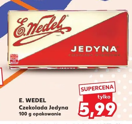 Czekolada Jedyna E. Wedel promocja w Kaufland