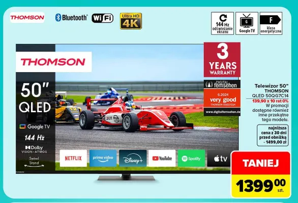Telewizor 50" Qled 50QG7C14 Thomson promocja w Carrefour