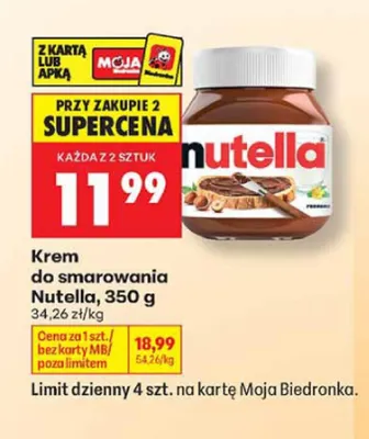 Krem do smarowania Nutella promocja w Biedronka