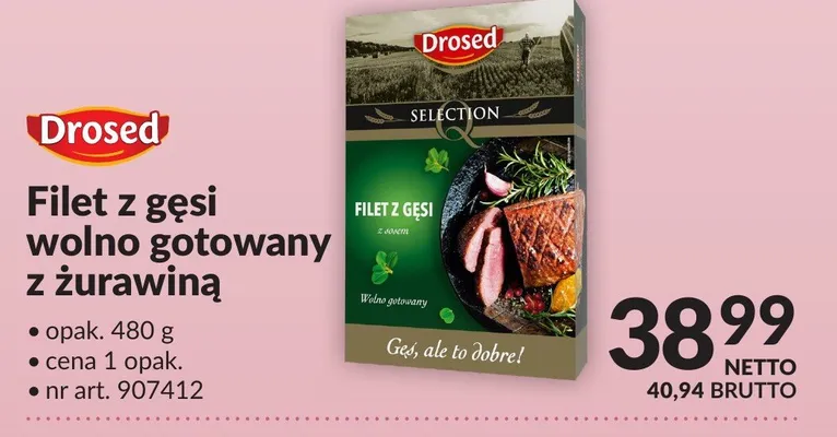Filet z gęsi wolno gotowany z żurawiną Drosed opak. 480g nr art. 907412 promocja w Makro
