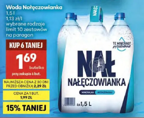 Woda mineralna niegazowana Nałęczowianka promocja w Delikatesy Centrum