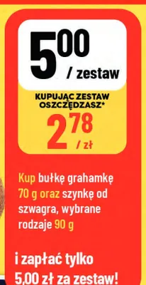 Zestaw bułka grahamka + szynka od szwagra Krakus promocja w POLOmarket