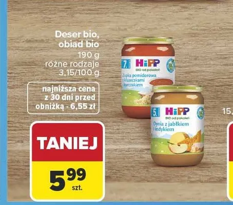 Deser bio HiPP promocja w Carrefour