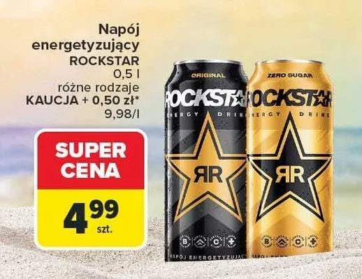 Napój energetyzujący Rockstar Zero Sugar promocja w Carrefour Market